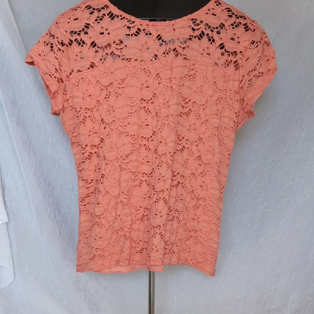 Peck & Peck Blue and Pink Strech Lace Blouses Soft Lightweight Tops - Picture 7 of 10